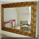 DM03. Gilt bamboo mirror. 33”h x 45”d 